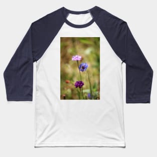 Bachelor Button Flowers Baseball T-Shirt